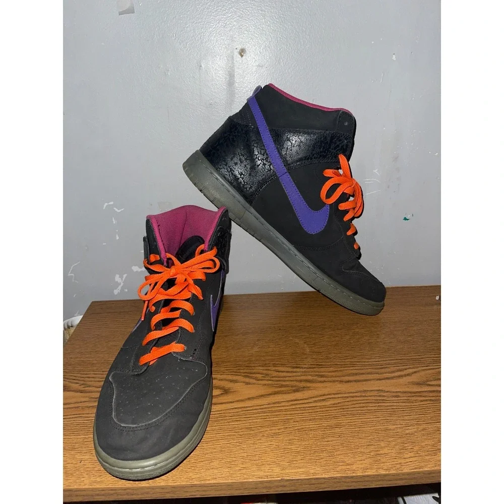 Nike Dunk High Godzilla Size 13 Mens 2012 Black Purple Orange 317982-053